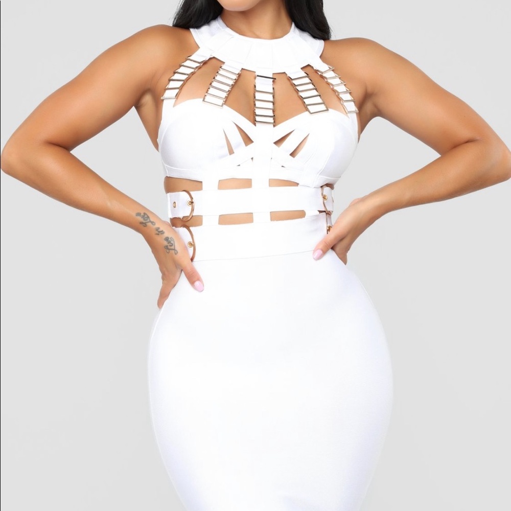 White Buckle Dress
